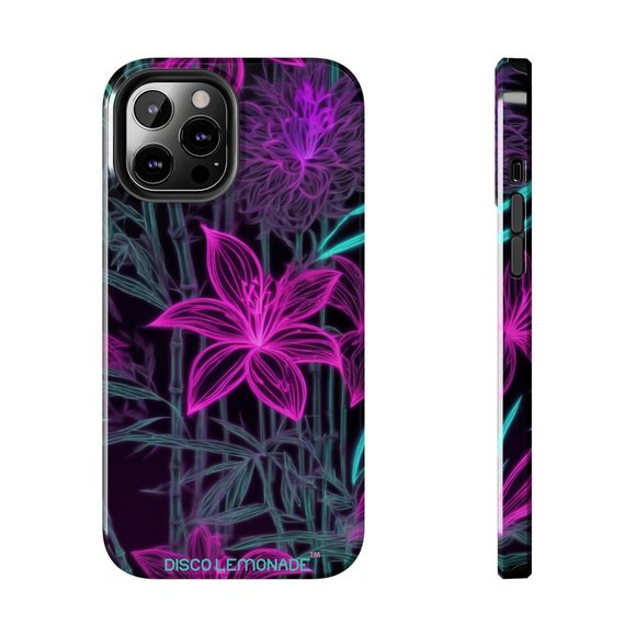 IPhone, DISCO LEMONADE Neon, Flower, Sakura, Hot Pink, Tough Phone Case,DiscoLem - Picture 7 of 10